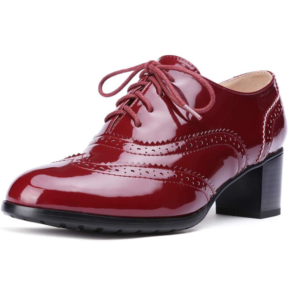 Brand New Odema Womens Size 40 (9 US) Faux Patent Leather Oxford Pumps